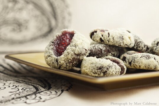Post image for GF/Vegan Chocolate Almond Thumbprint Cookies with Raspberry Jam
