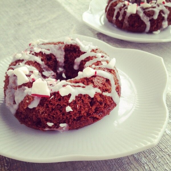 Post image for Grain Free Chocolate- Peppermint Cake Donuts.